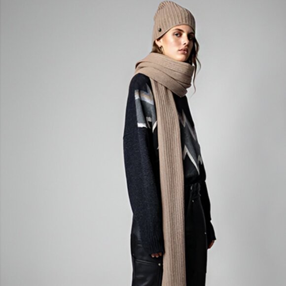 Zadig & Voltaire Jared Cashmere Scarf WKMZ0804F - Picture 2 of 3